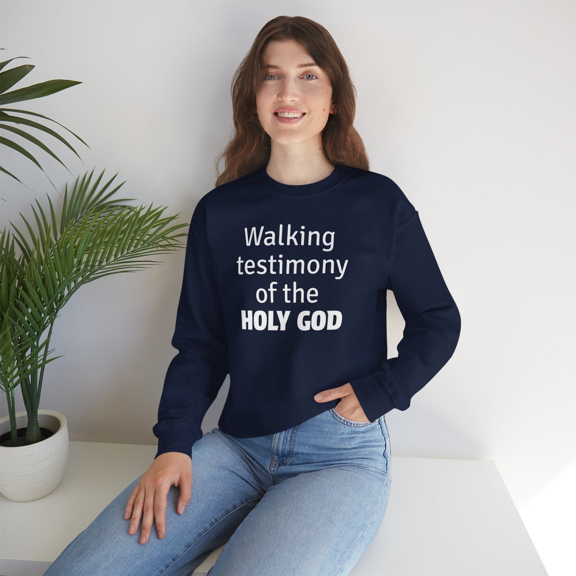 Cozy Unisex Heavy Blend  Crewneck Sweatshirt 'Walking Testimony of the Holy God' - Inspire par Dieu