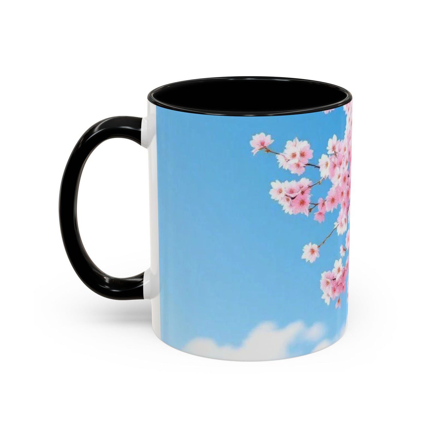 Cherry Blossom Accent Coffee Mug – Pink Sakura Floral 11/15oz