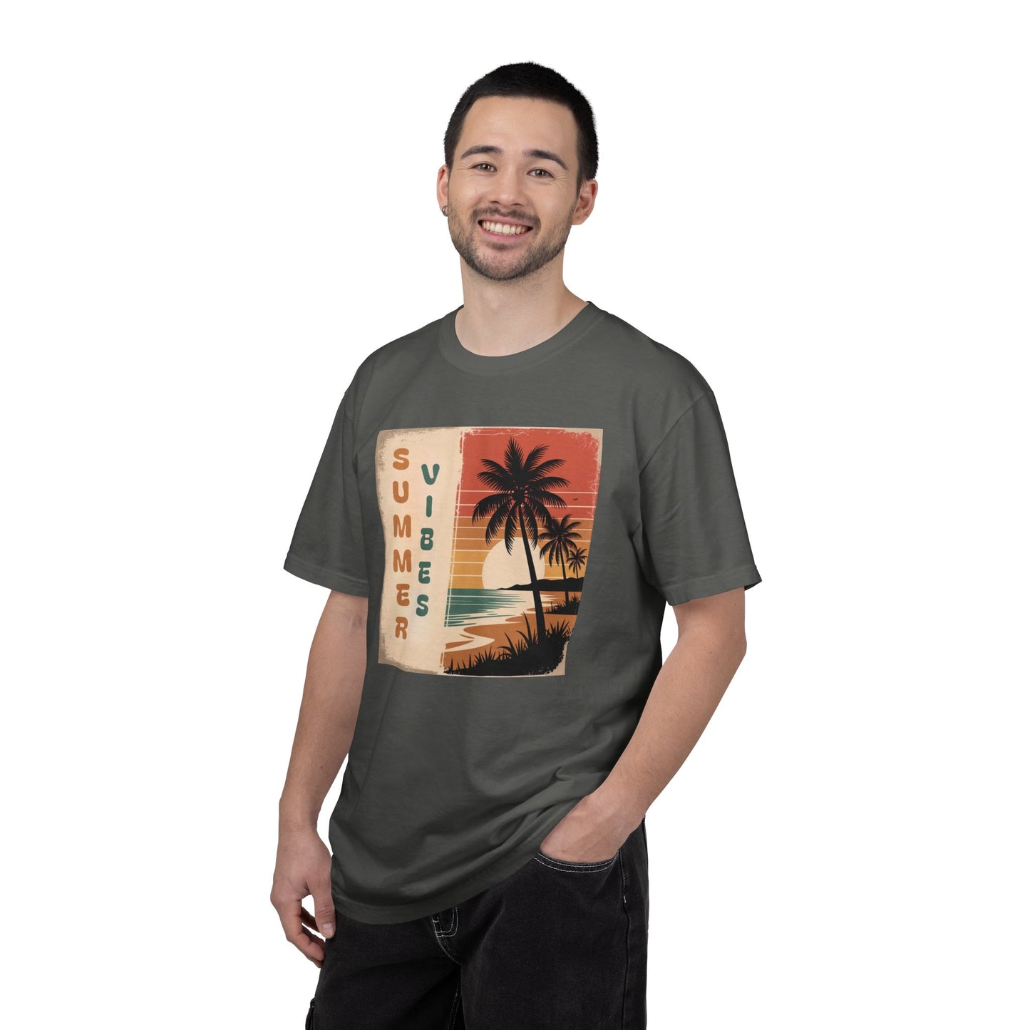 Summer Vibes T-Shirt — Retro Beach Palm Graphic Tee