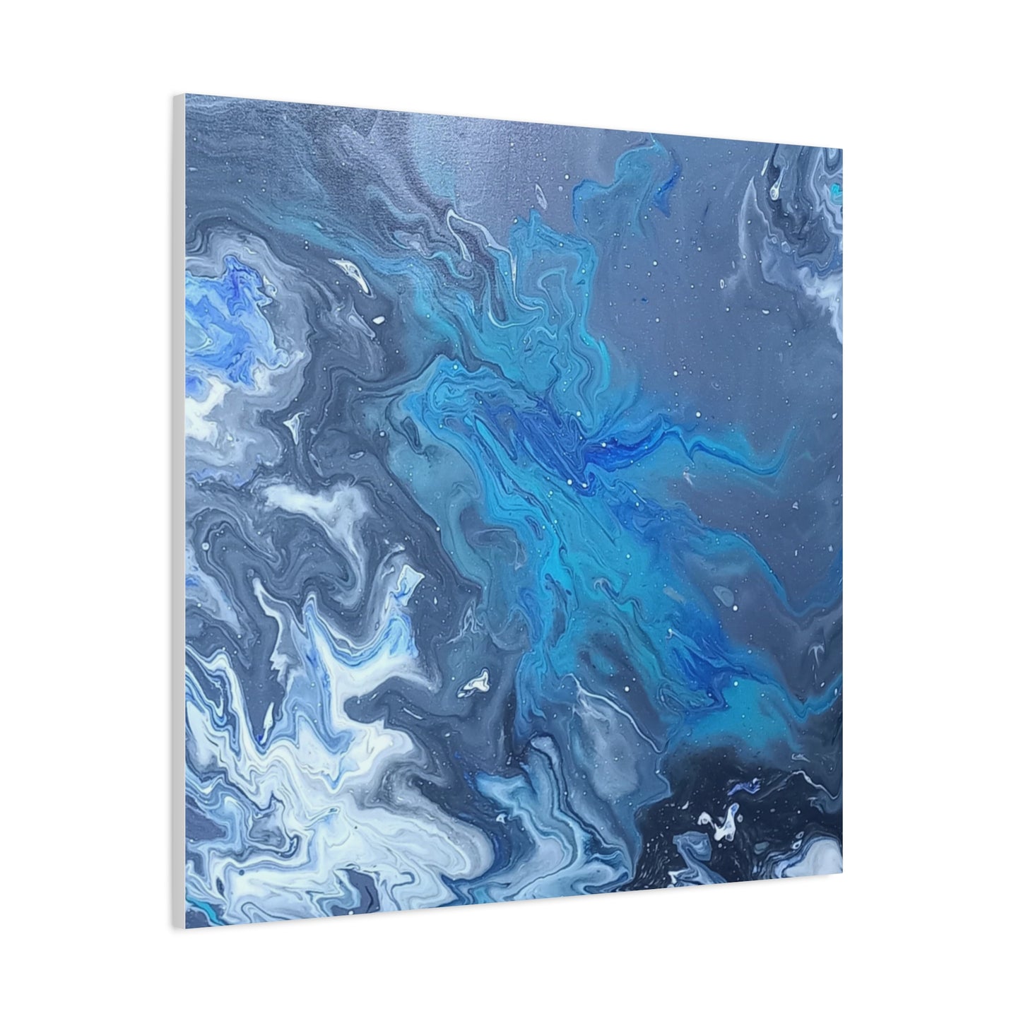 Ocean-Inspired Stretched Canvas Art - Abstract Blue Waves