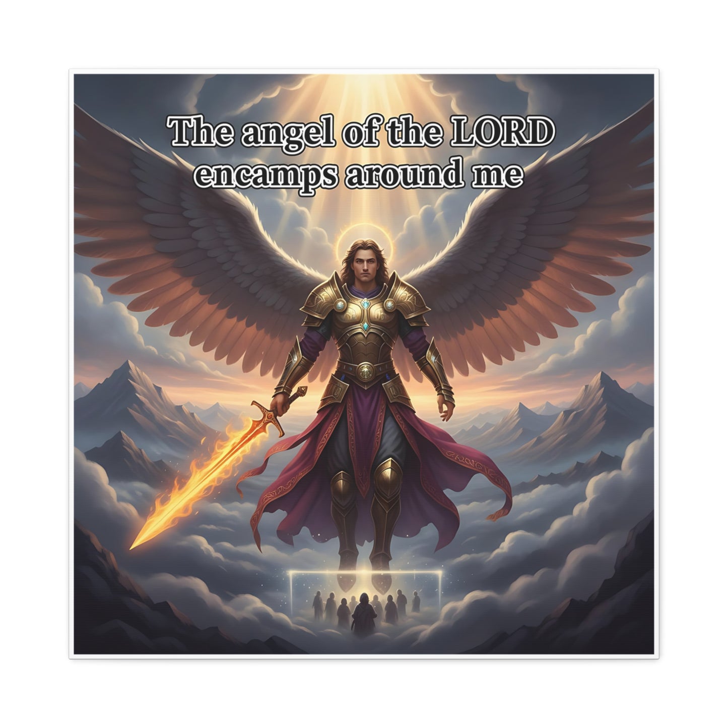 Angel Print Inspirational Wall Art Canvas — Christian Home Decoration, Unique Motivational Gift