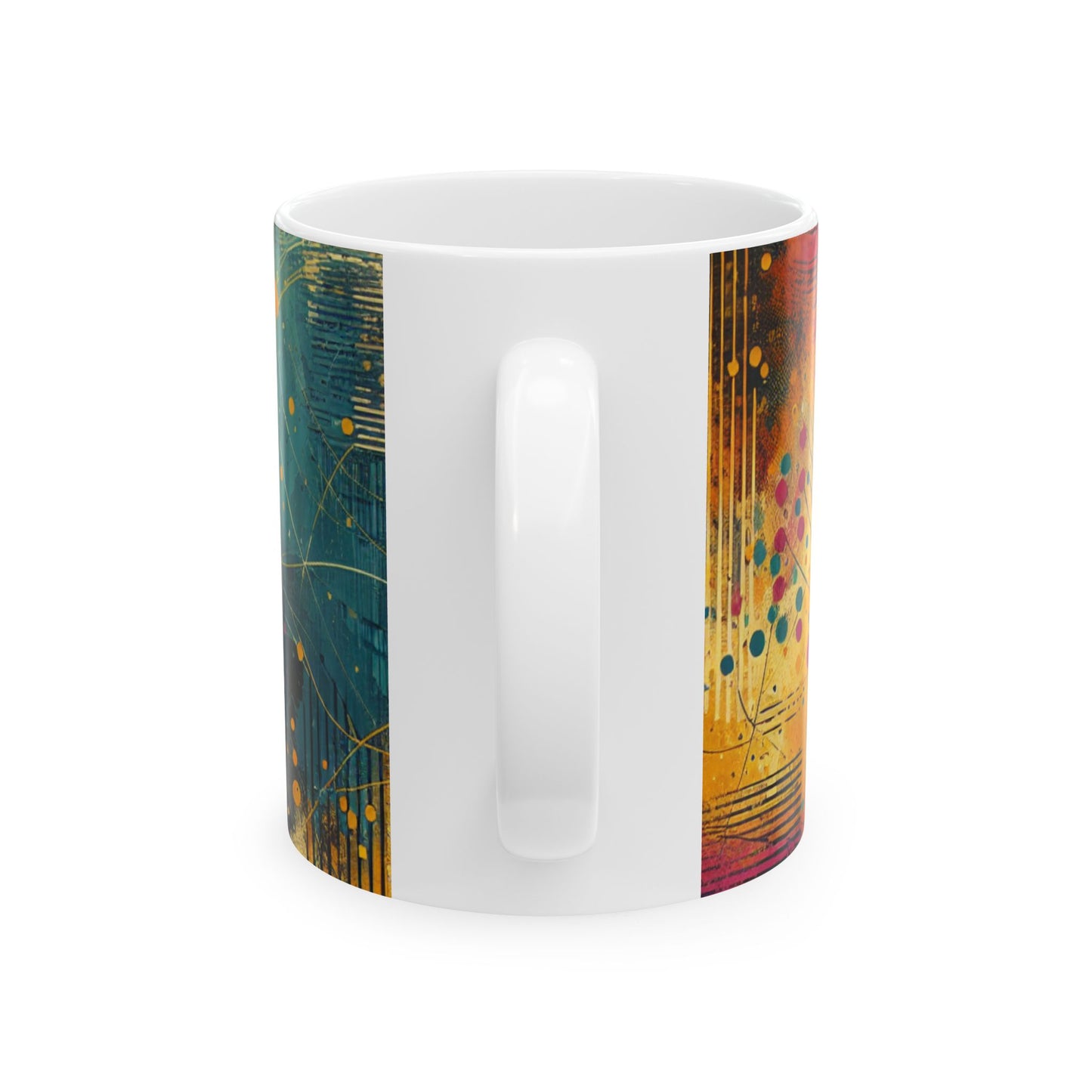 Vibrant Abstract Ceramic Mug - 11oz & 15oz, Perfect for Coffee Lovers