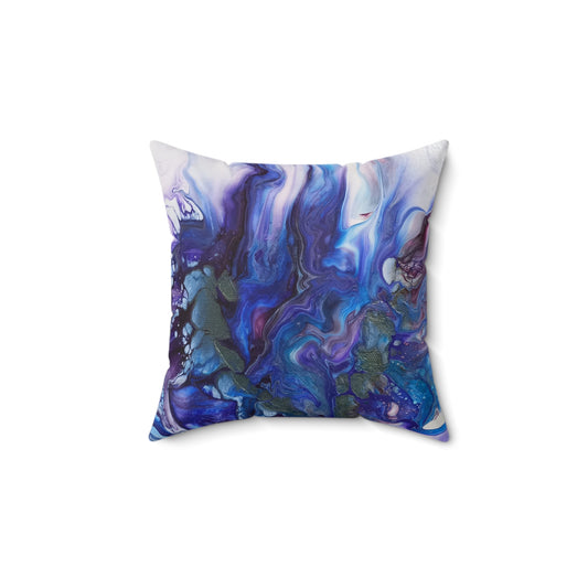"Patience - from the fruit of the Spirit series" acrylic pouring painting design plush pillow  - Stylish Home Accent