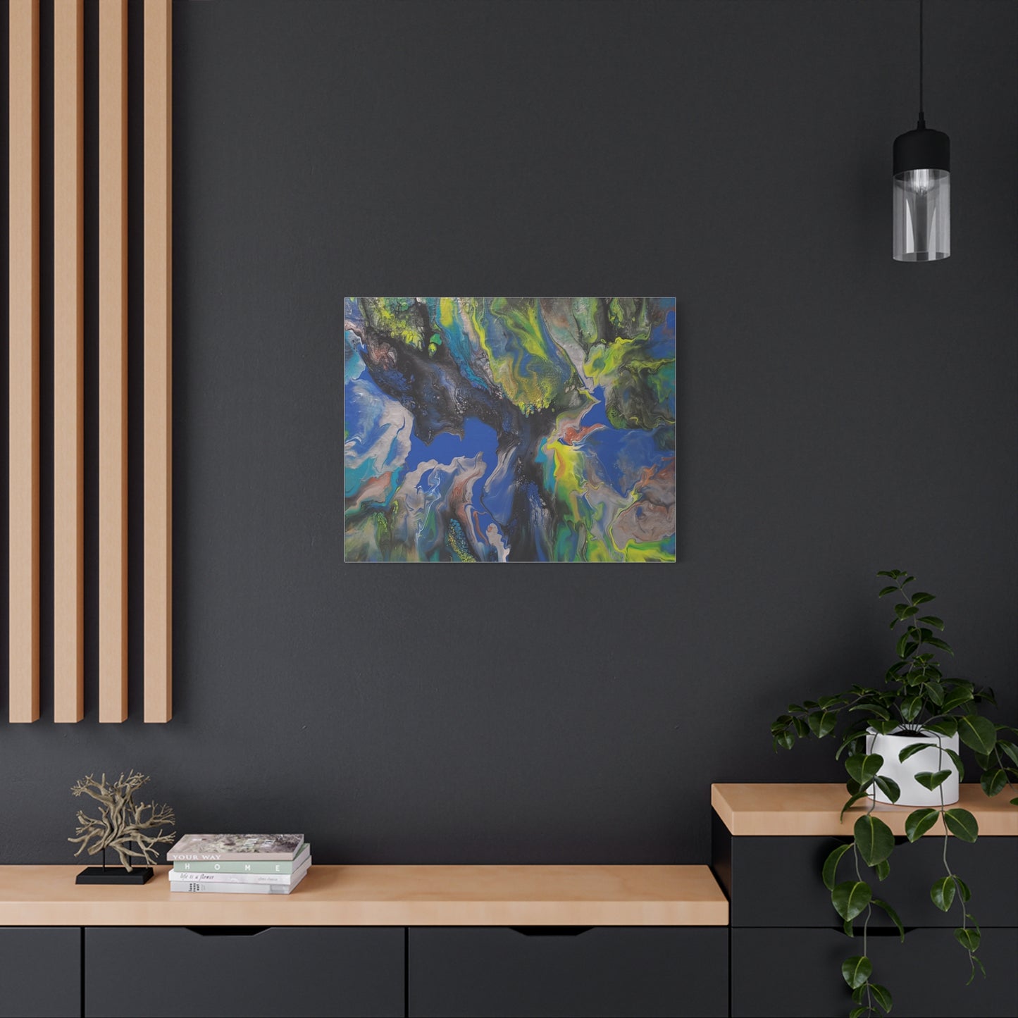 Abstract Ocean Flow Matte Canvas Wall Art, Stretched 1.25"
