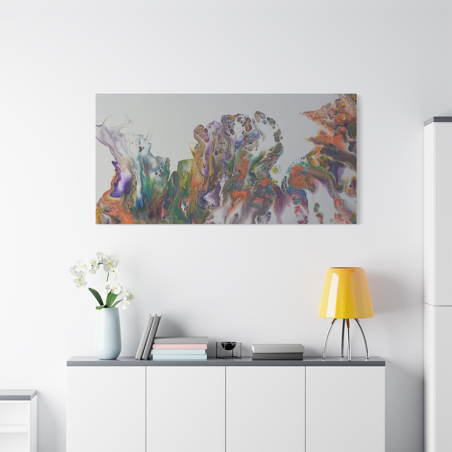 "An overflow of goodness" -  Abstract acrylic pour -  Colorful Wall Art Canvas - Matte Stretched Print