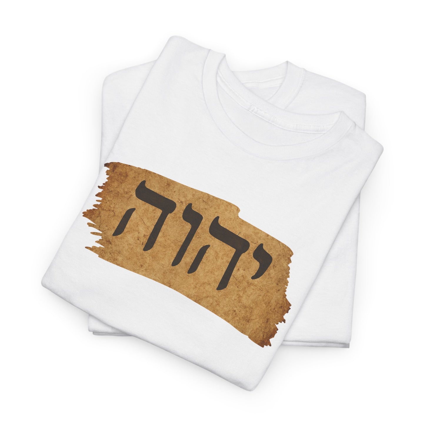 Hebrew Tetragram Tee — YHWH Name on Aged Parchment T-Shirt