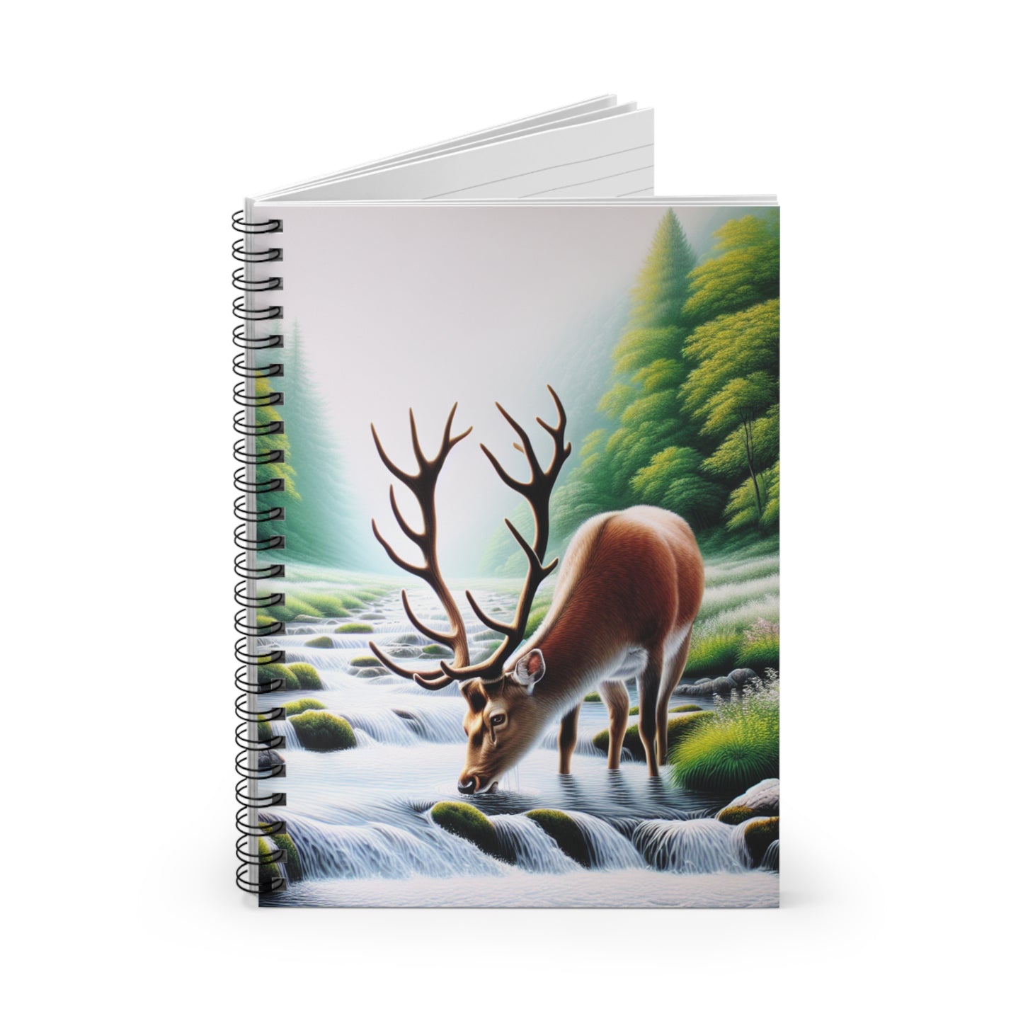 Nature-Inspired Spiral Notebook - Wildlife Scene with Deer