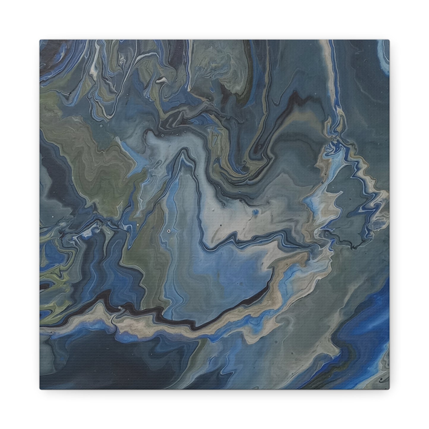 Blue Marble Abstract Matte Canvas Wall Art — Stretched 1.25"