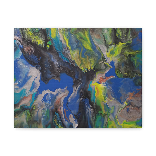 Abstract Ocean Flow Matte Canvas Wall Art, Stretched 1.25"