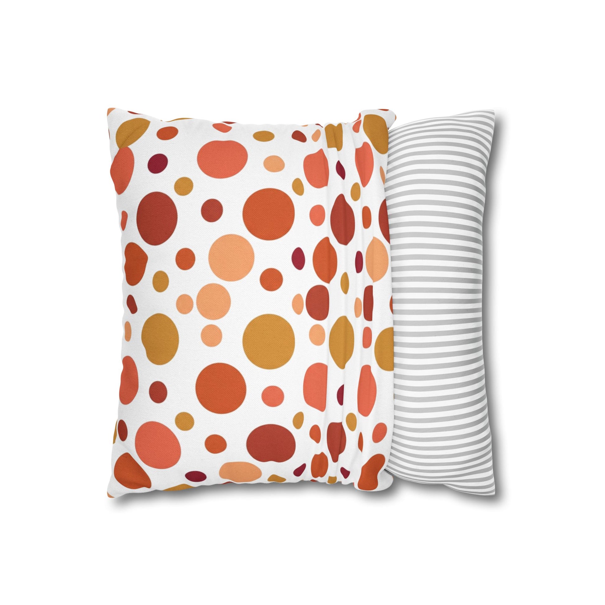 Retro polka dot throw pillow cover in warm autumn dots