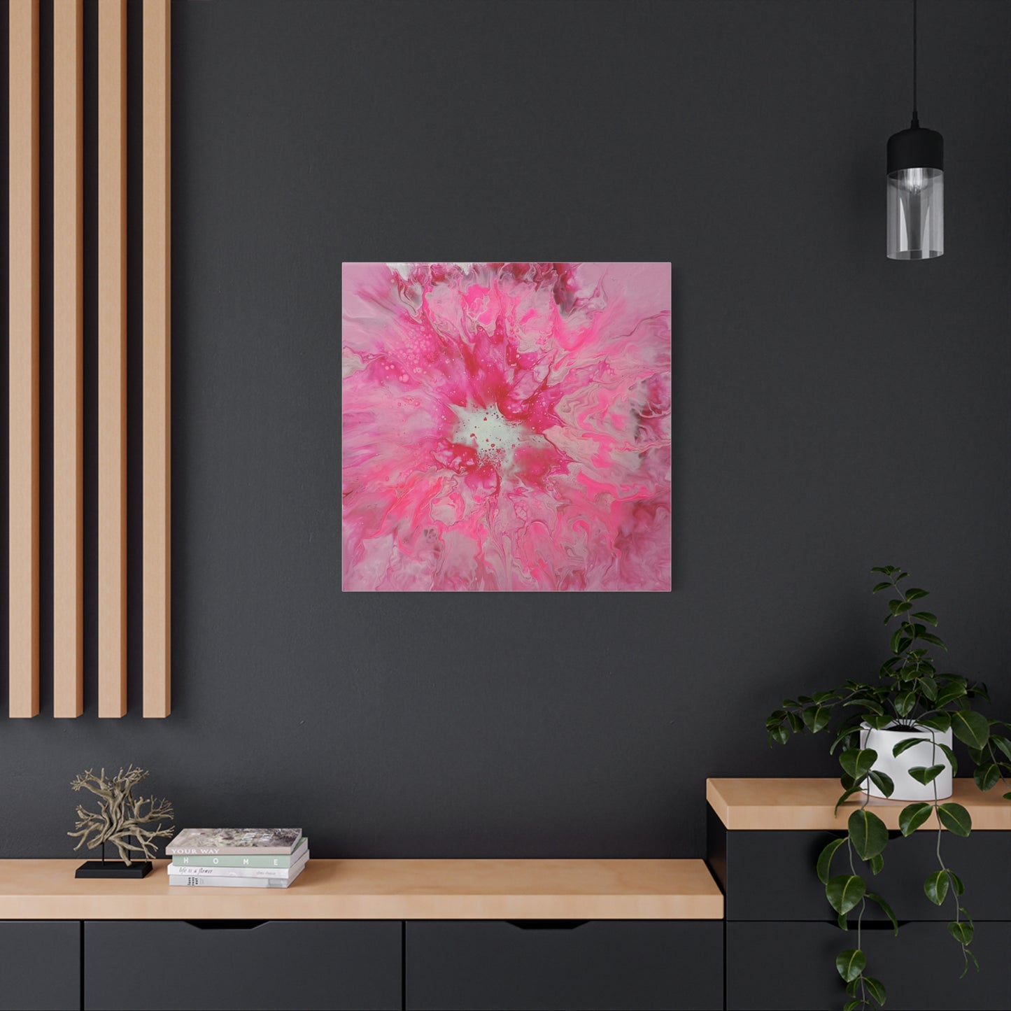 Pink Floral Explosion Matte Canvas Print — Abstract Flower Wall Art