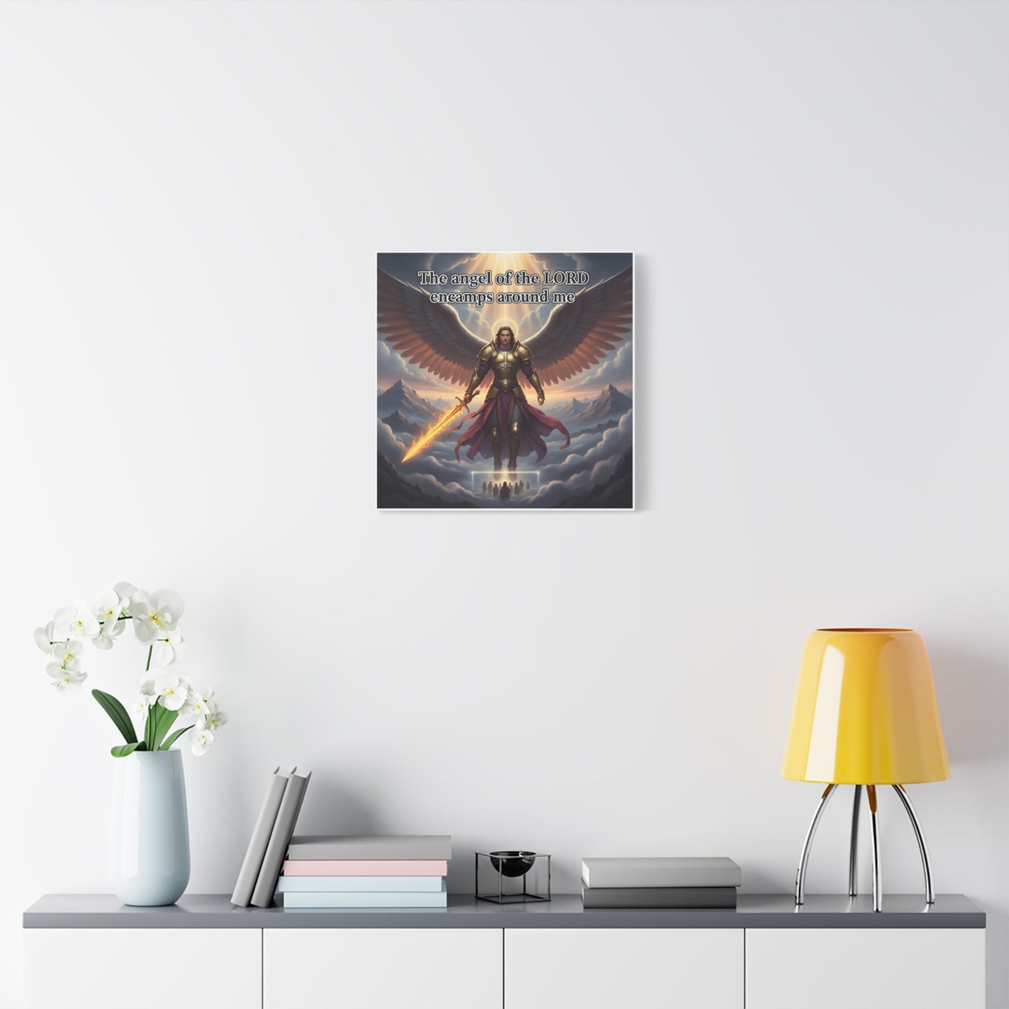 Angel Print Inspirational Wall Art Canvas — Christian Home Decoration, Unique Motivational Gift