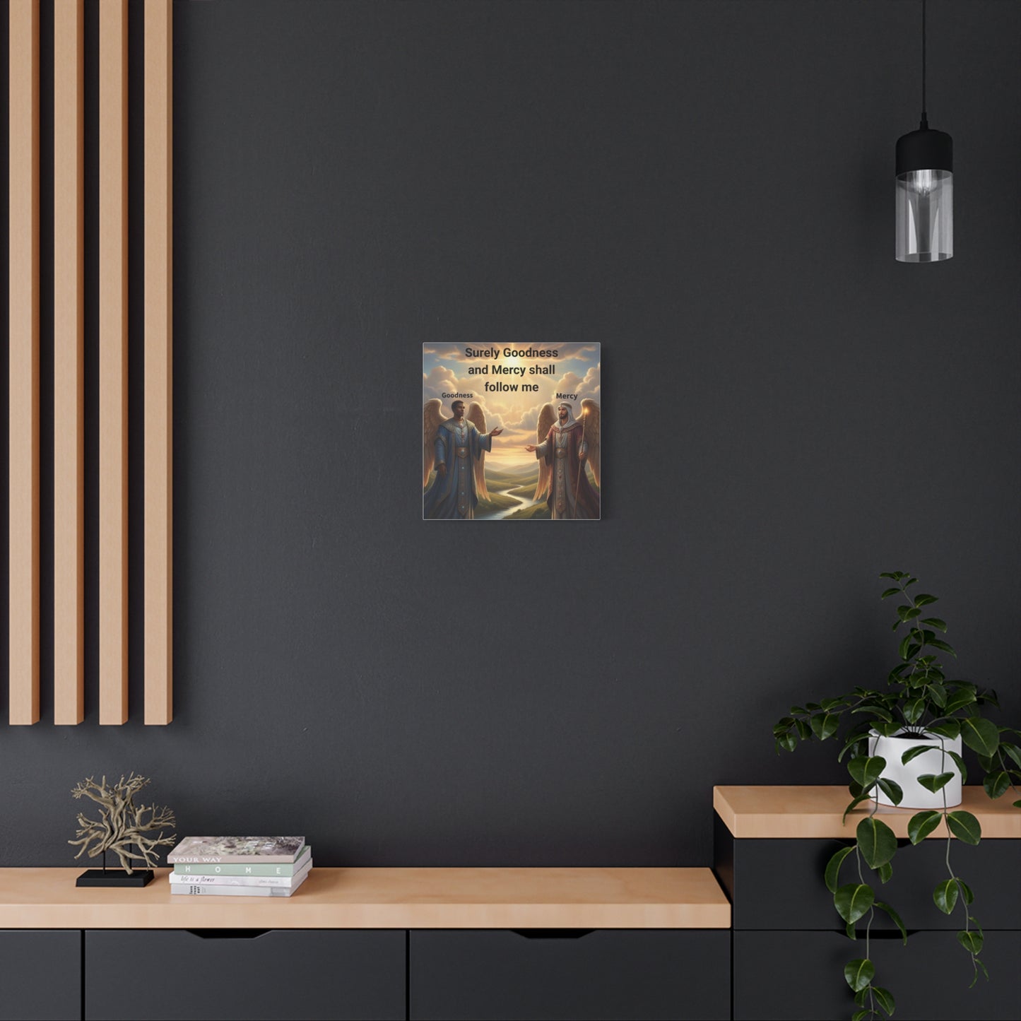 Godly Angels Blessing Canvas Print — Motivational Spiritual Wall Art, Religious Home Decor Gift