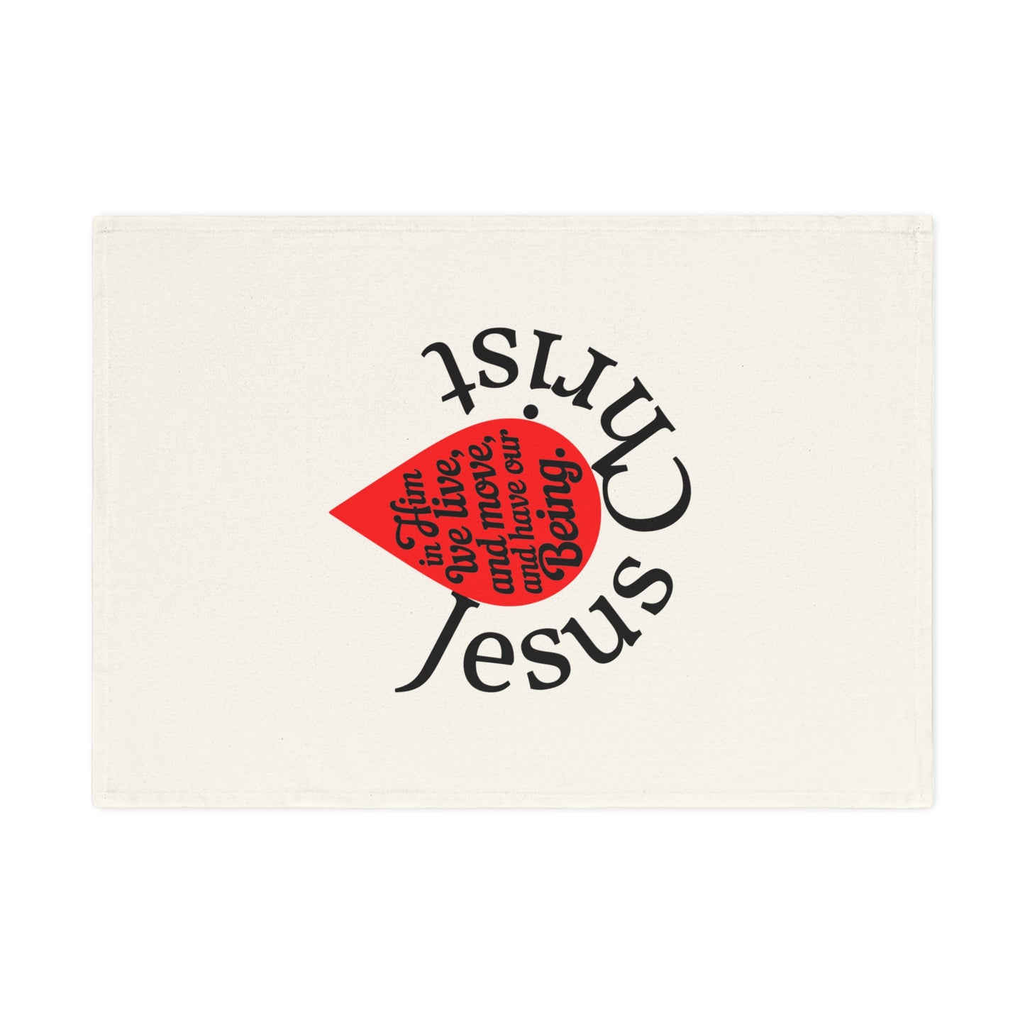 Faith-Inspired Cotton Tea Towel with 'Jesus Christ' Design