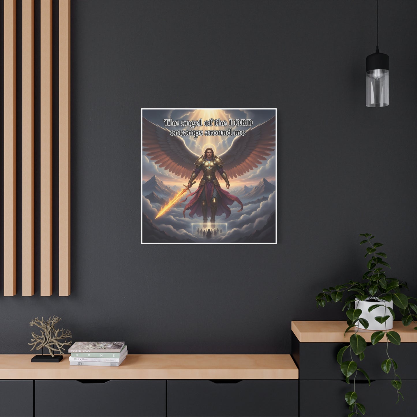 Angel Print Inspirational Wall Art Canvas — Christian Home Decoration, Unique Motivational Gift