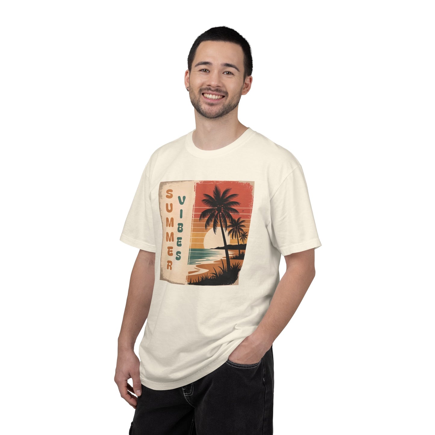 Summer Vibes T-Shirt — Retro Beach Palm Graphic Tee
