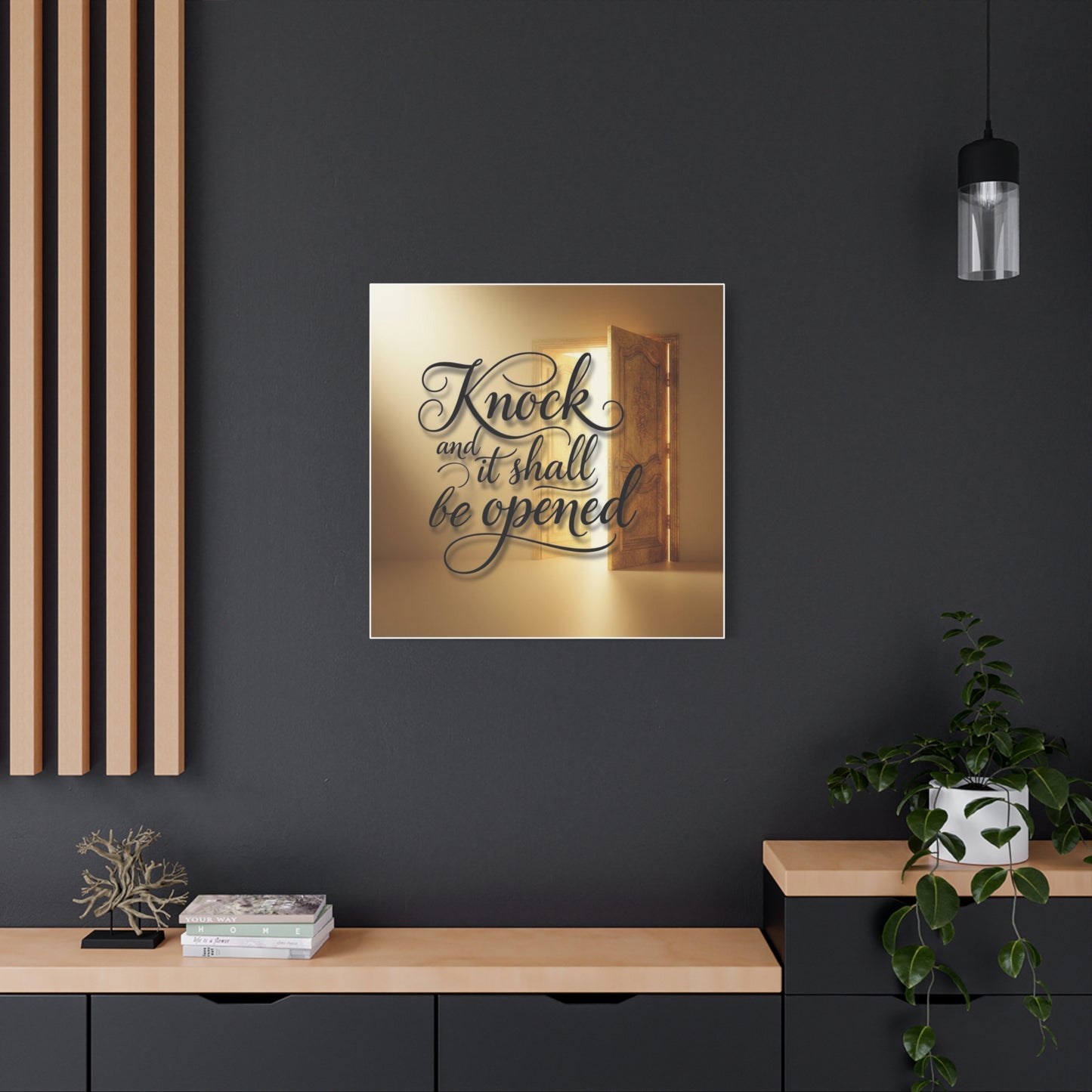 'Knock and It Shall Be Opened' Canvas Wall Art — Christian Scripture Decor, New Home Gift