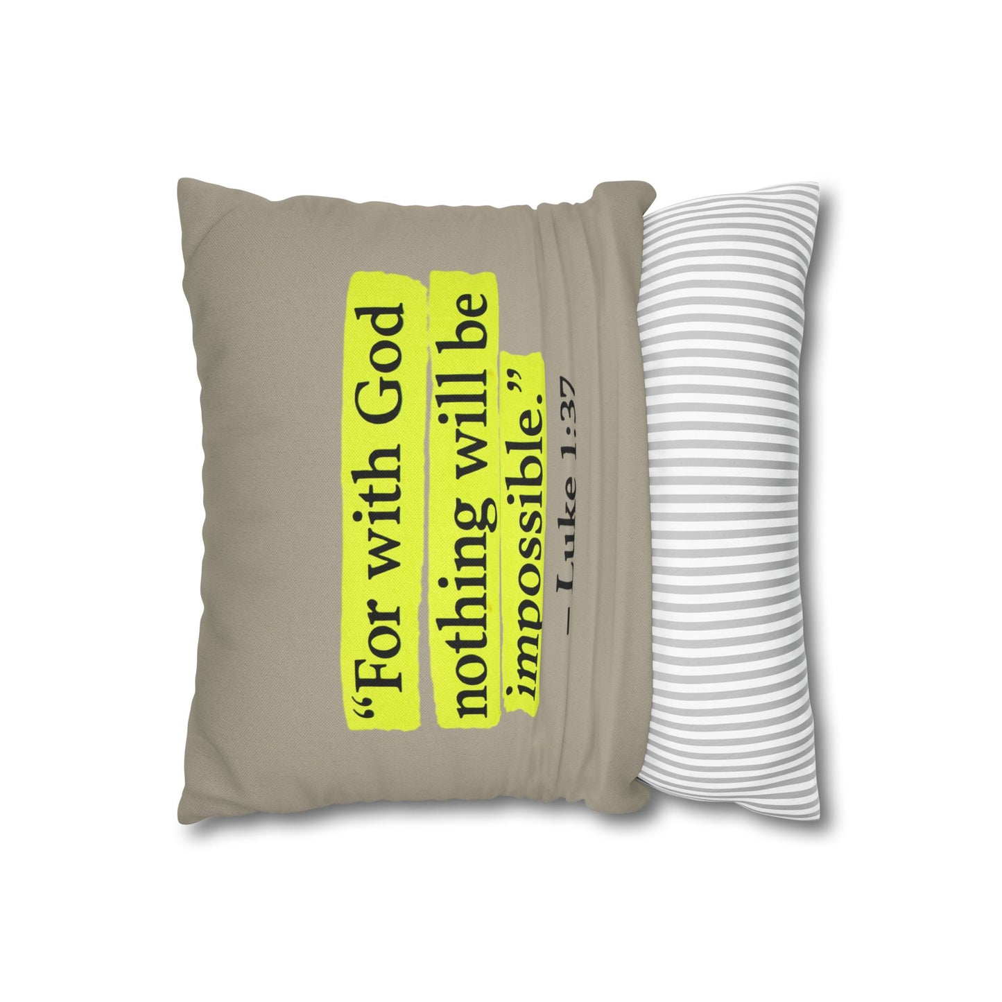 Luke 1:37 for with God nothing will be impossible throw pillow