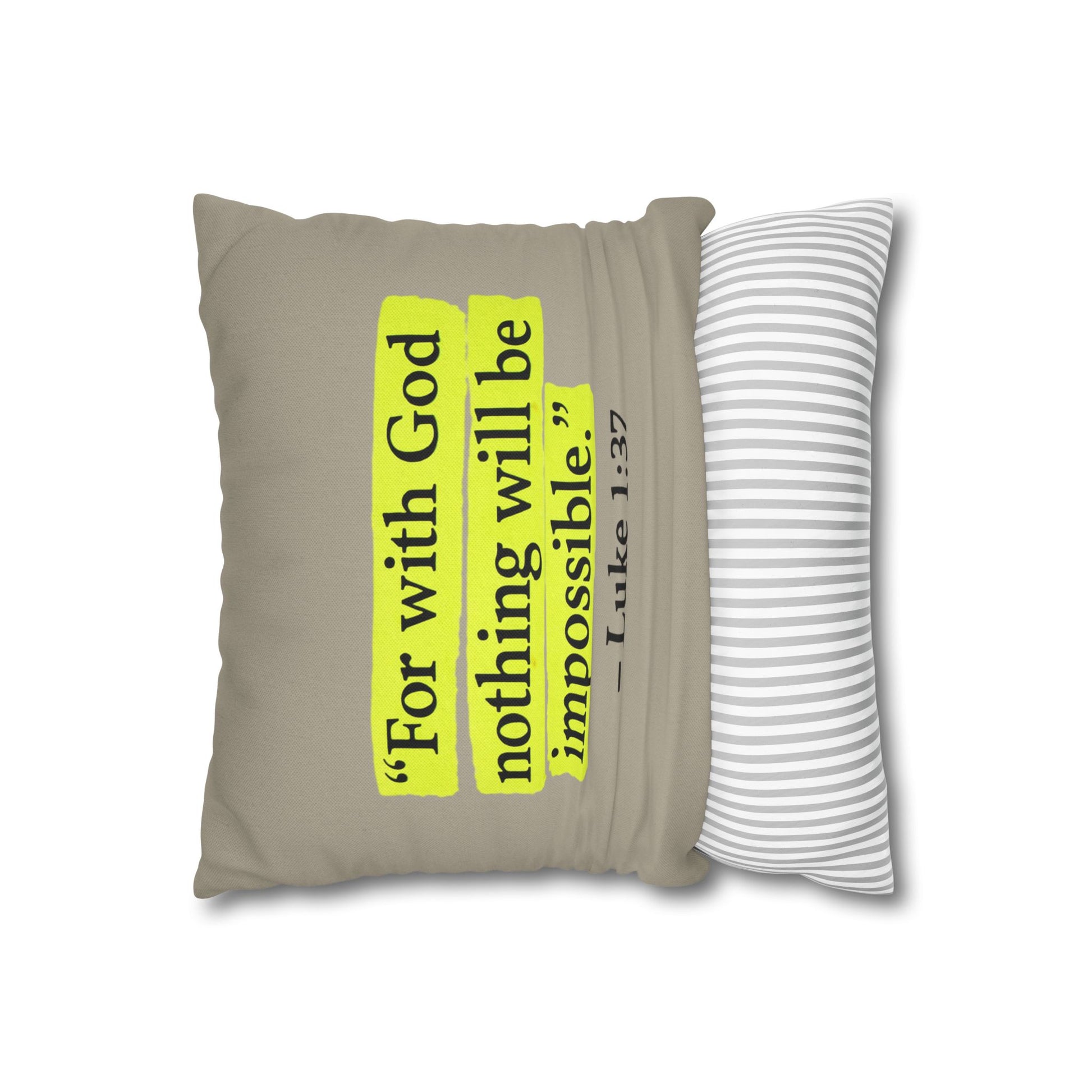 Luke 1:37 for with God nothing will be impossible throw pillow