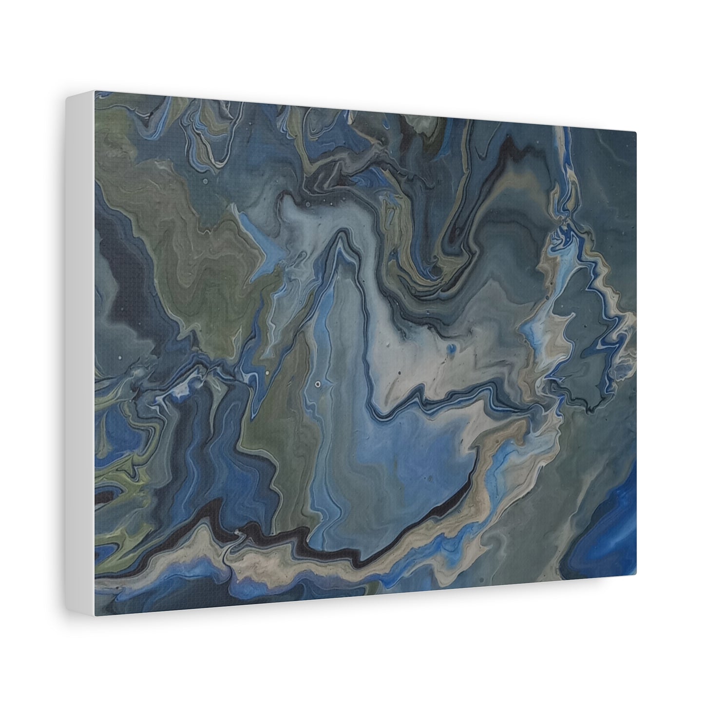 Blue Marble Abstract Matte Canvas Wall Art — Stretched 1.25"