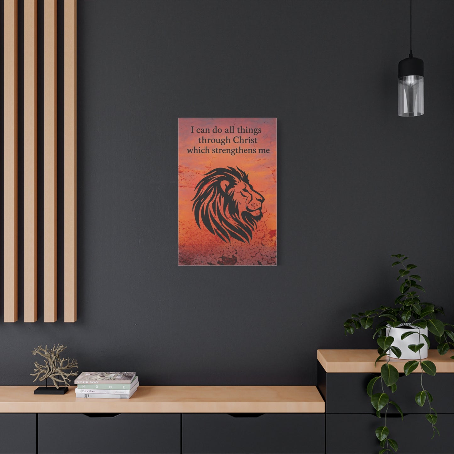 Inspirational Wall Art, Motivational Wall Decor, Christian Home Decor, Lion Artwork, Bible Verse Wall Art, Uplifting Gift