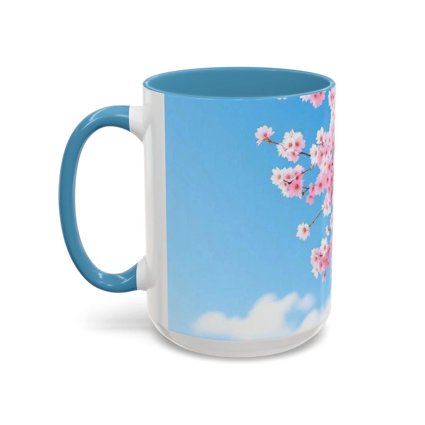 Cherry Blossom Accent Coffee Mug – Pink Sakura Floral 11/15oz