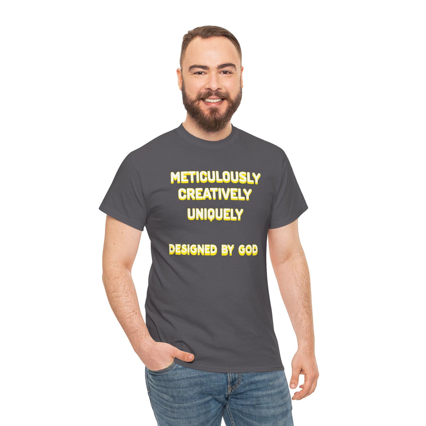 Unisex Heavy Cotton Tee - Designed by God - Creative & Unique Design