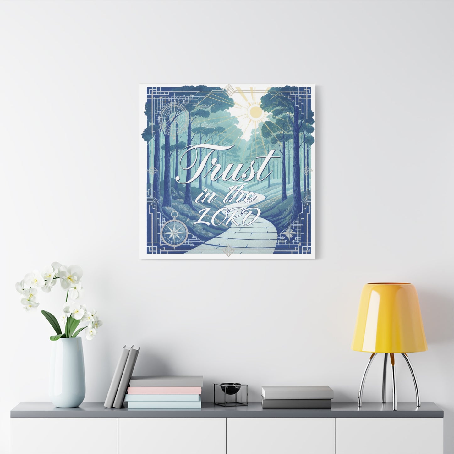 Inspirational Canvas Print, Motivational Wall Art, Trust in the Lord Decor, Nature Themed Home Decor, Christian Gift, Uplifting Wall Art