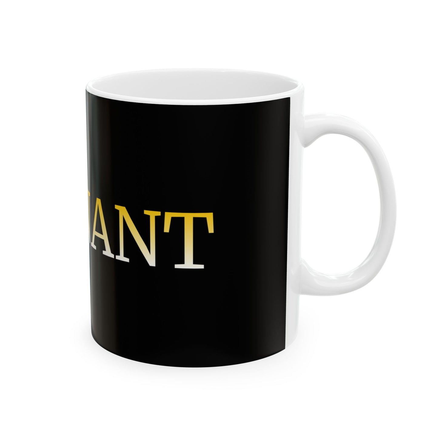 REMNANT Gold Lettering Black Ceramic Mug (11oz & 15oz) — Religious Coffee Cup, Christian Gift