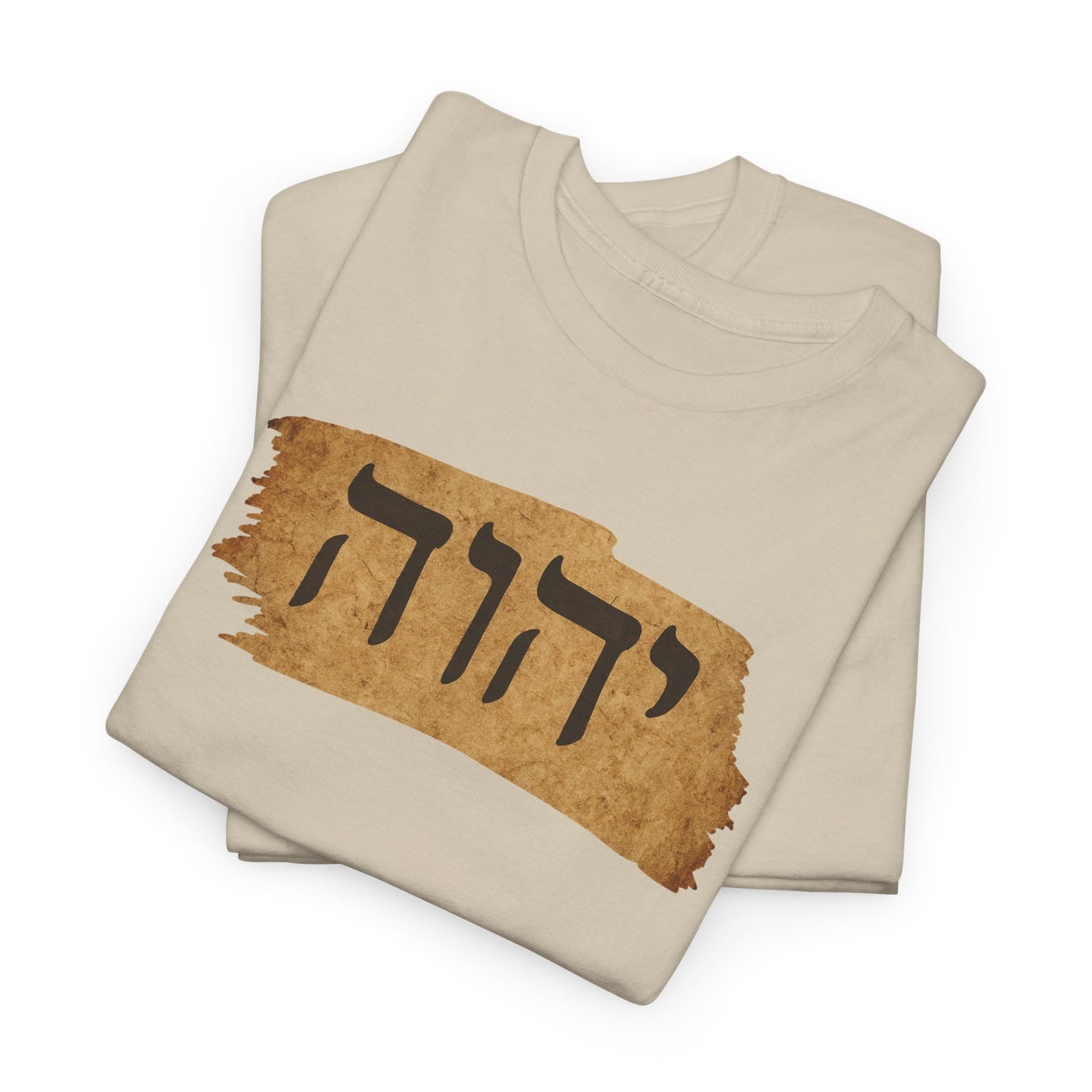 Hebrew Tetragram Tee — YHWH Name on Aged Parchment T-Shirt
