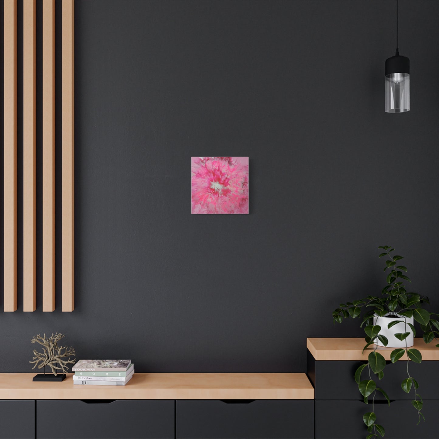 Pink Floral Explosion Matte Canvas Print — Abstract Flower Wall Art