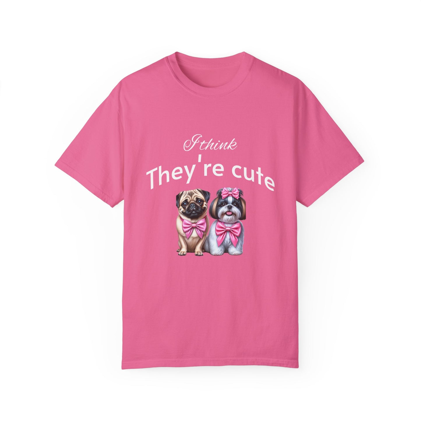 I think they're cute - an adorable pug and a  cute shih tzu toy dog -  Unisex T-Shirt -  Nature Art Tee