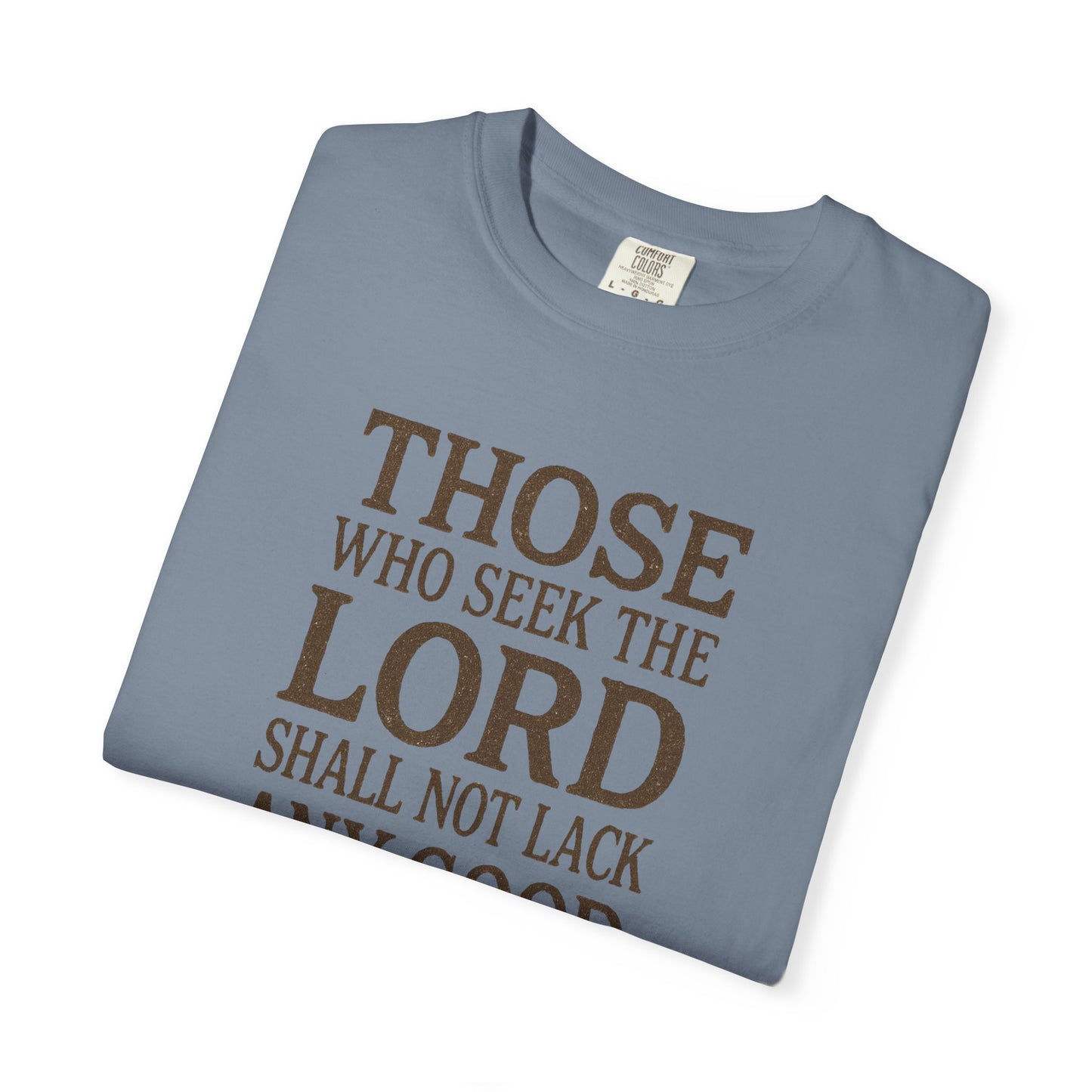 Those Who Seek the Lord T-Shirt — Psalm 34:10 Inspirational Christian Tee