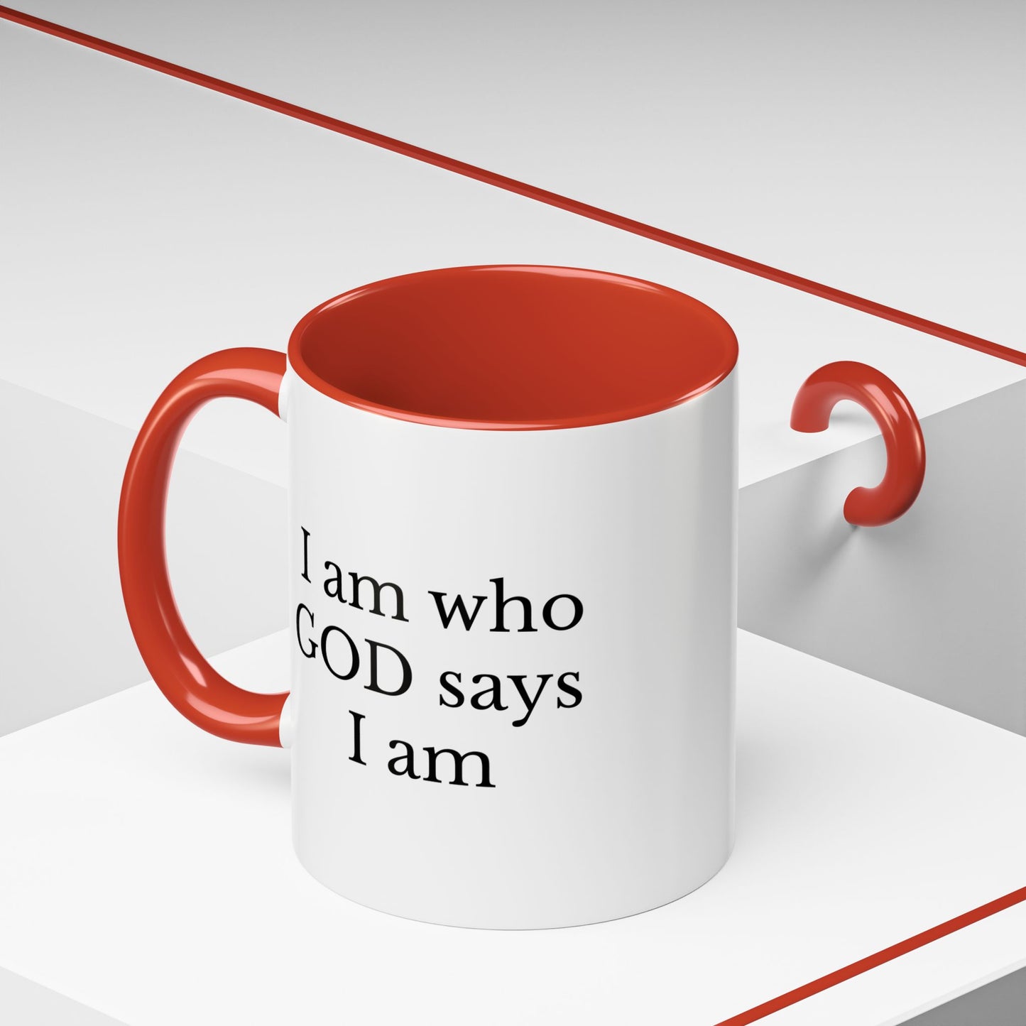 I AM WHO GOD SAYS I AM - Accent Coffee Mug (11, 15oz)