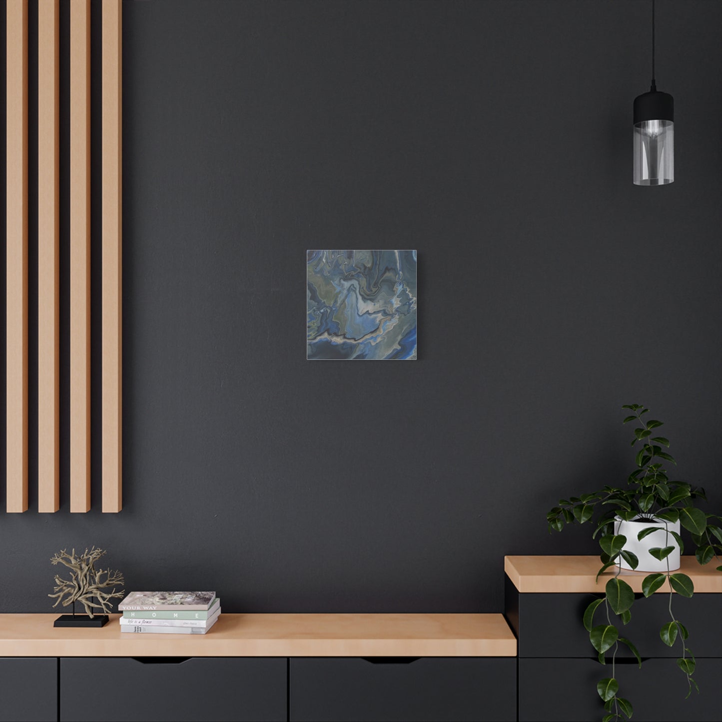 Blue Marble Abstract Matte Canvas Wall Art — Stretched 1.25"