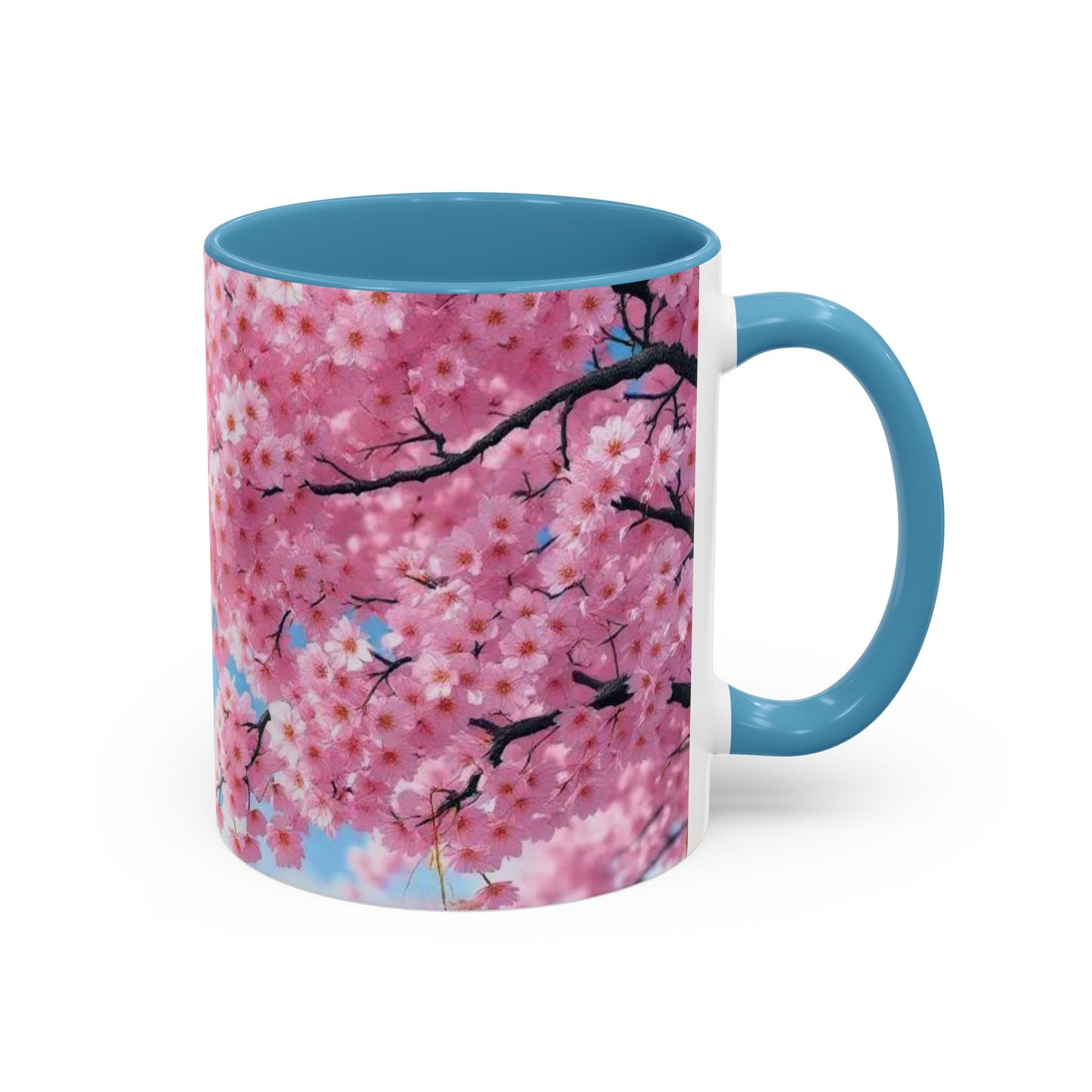 Cherry Blossom Accent Coffee Mug – Pink Sakura Floral 11/15oz