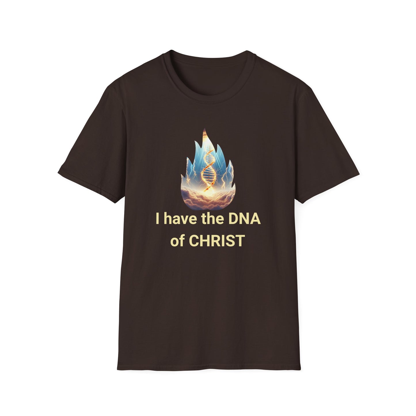Christian Flame DNA T-Shirt — Faith & Science Inspired Graphic Tee, Unique Christian Gift