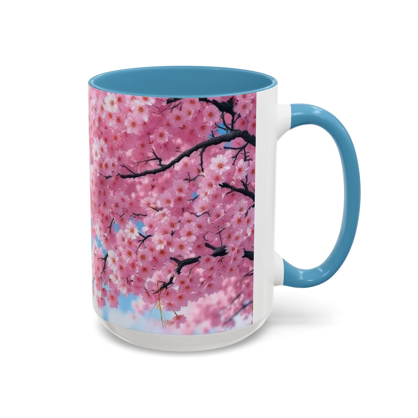 Cherry Blossom Accent Coffee Mug – Pink Sakura Floral 11/15oz