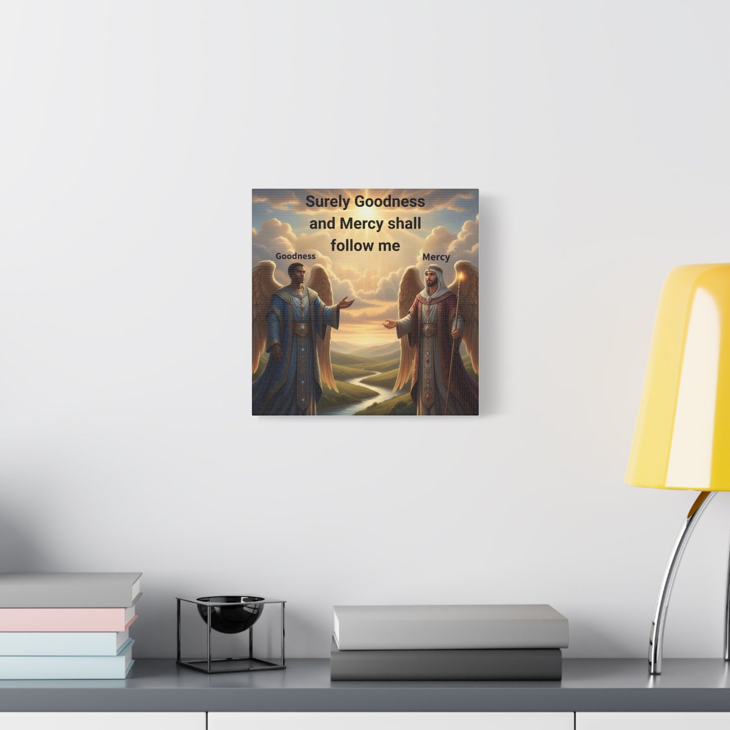 Godly Angels Blessing Canvas Print — Motivational Spiritual Wall Art, Religious Home Decor Gift