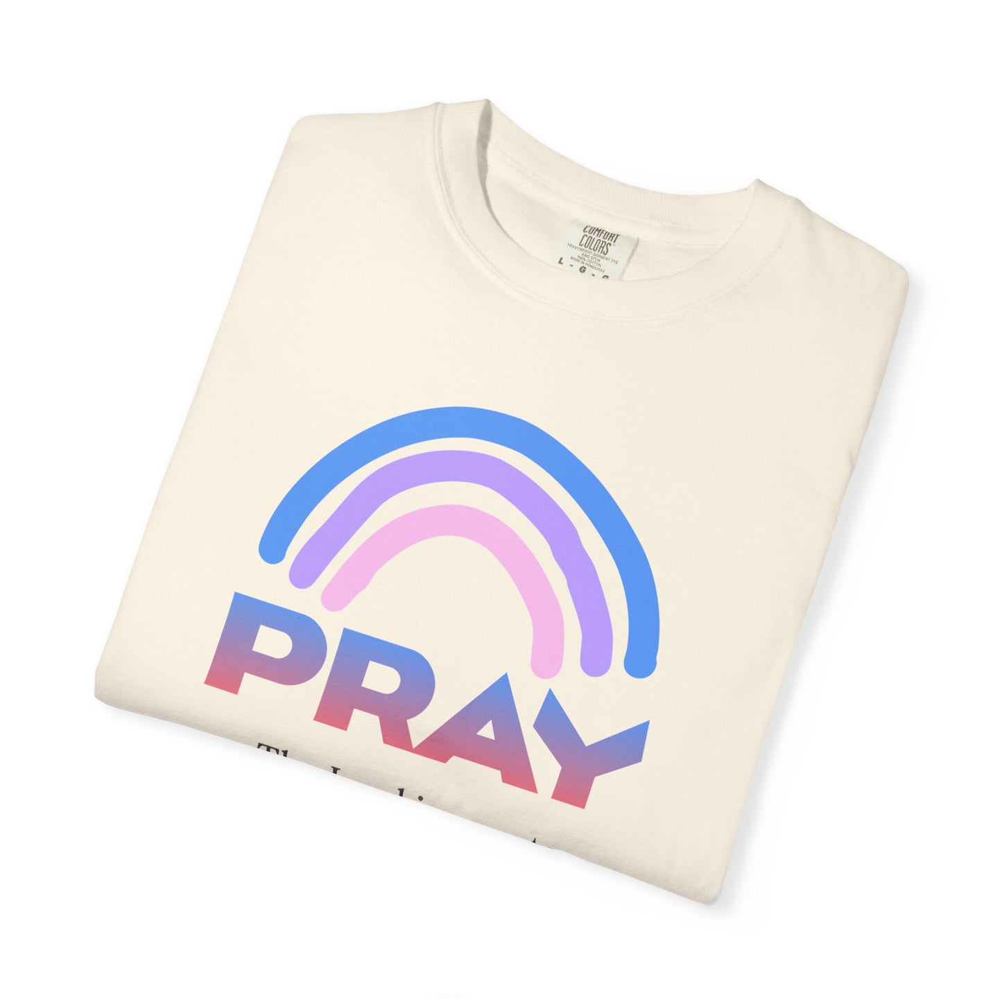 Prayer Rainbow T-Shirt — "PRAY" Psalm 145:18 Inspirational Christian Tee
