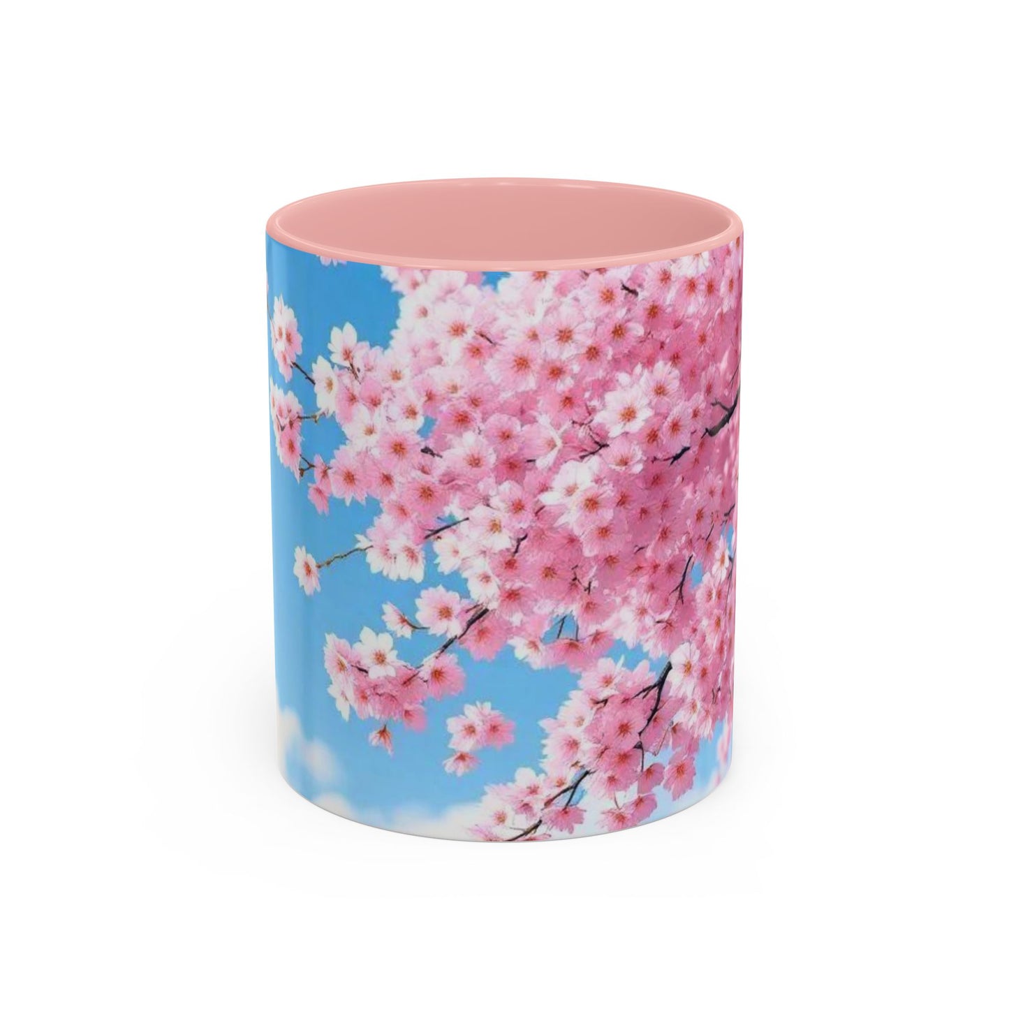 Cherry Blossom Accent Coffee Mug – Pink Sakura Floral 11/15oz
