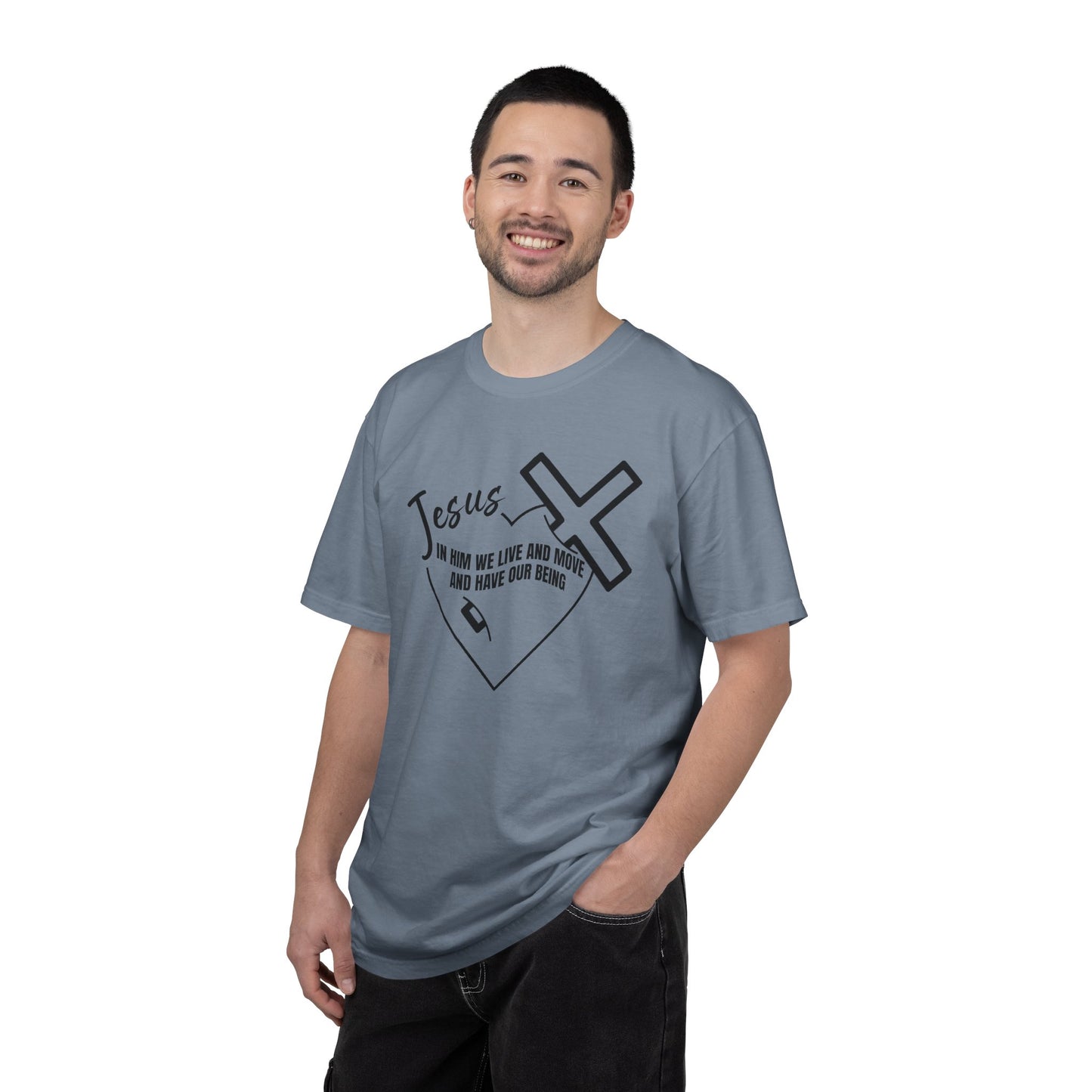Cross and Heart Faith T-Shirt — Christian Love Graphic Tee, Inspirational Religious Gift