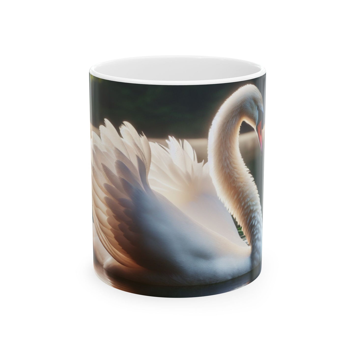 Swan Serenity Ceramic Mug — Peaceful Lake Morning Coffee Cup (11oz/15oz)