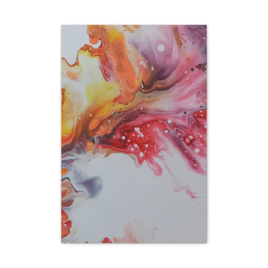 Abstract A crylic pour painting - Art Canvas Print - Vibrant Color Swirl for Home Decor - TRIPTYCH
