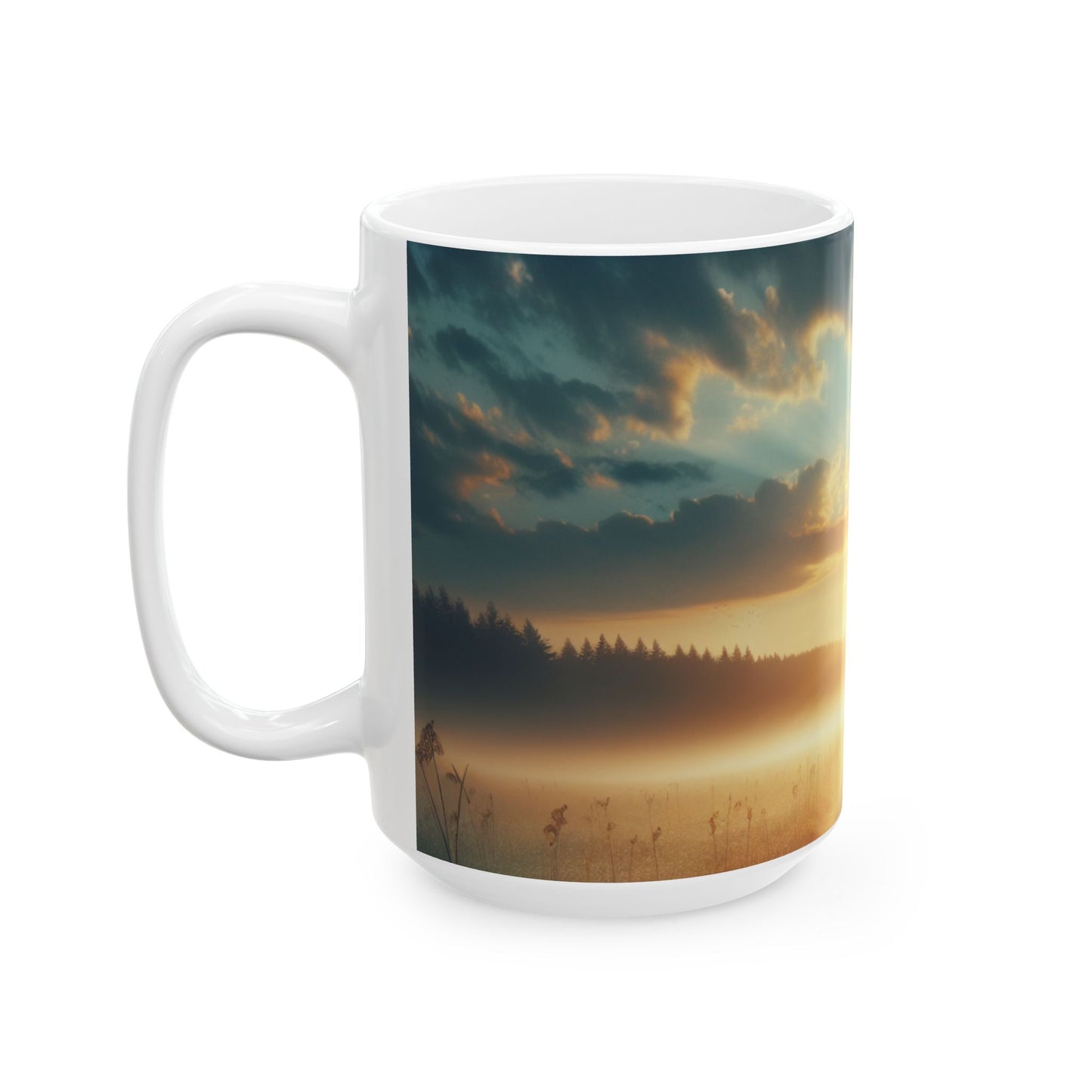 Sunrise Landscape Ceramic Mug – Morning Sun Scenic Coffee Cup (11oz, 15oz)