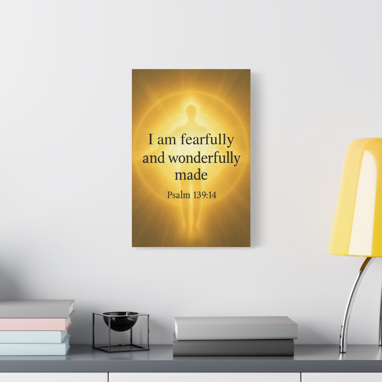 Psalm 139:14 Canvas Print — "Fearfully & Wonderfully Made" Christian Wall Art, Faith Decor Gift