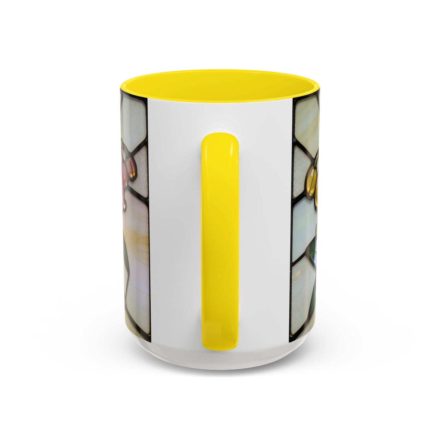 Stained Glass Garden Accent Mug – Floral Lily of the Valley Sunrise 11/15oz