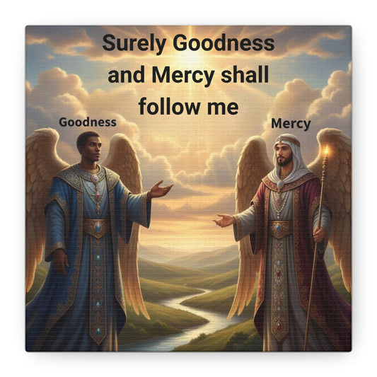 Godly Angels Blessing Canvas Print — Motivational Spiritual Wall Art, Religious Home Decor Gift