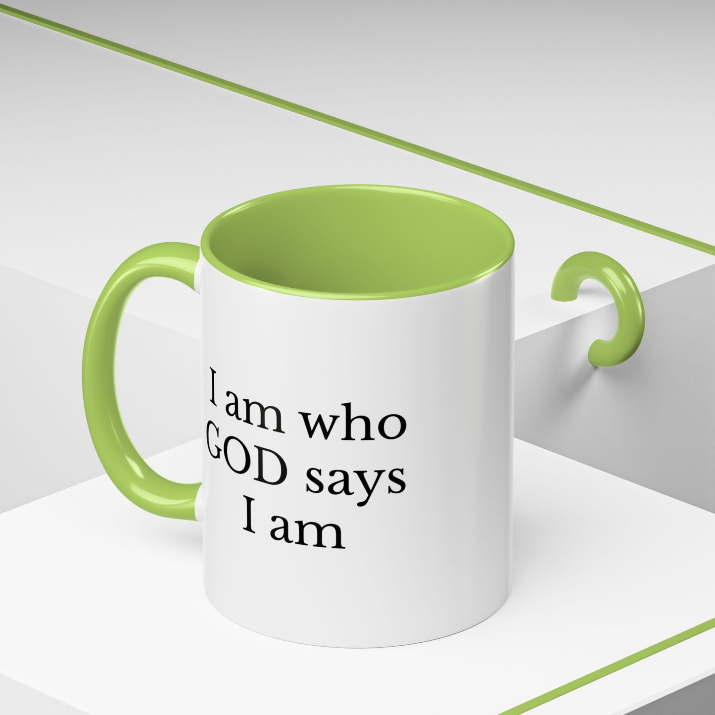 I AM WHO GOD SAYS I AM - Accent Coffee Mug (11, 15oz)