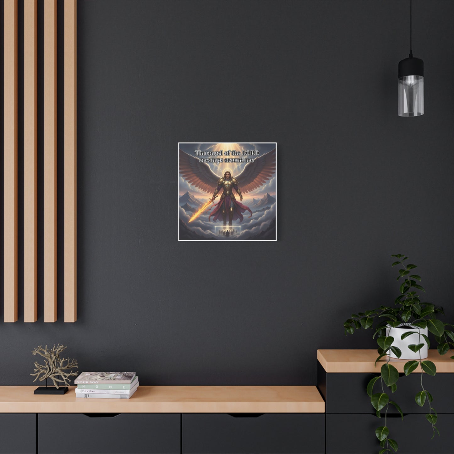 Angel Print Inspirational Wall Art Canvas — Christian Home Decoration, Unique Motivational Gift